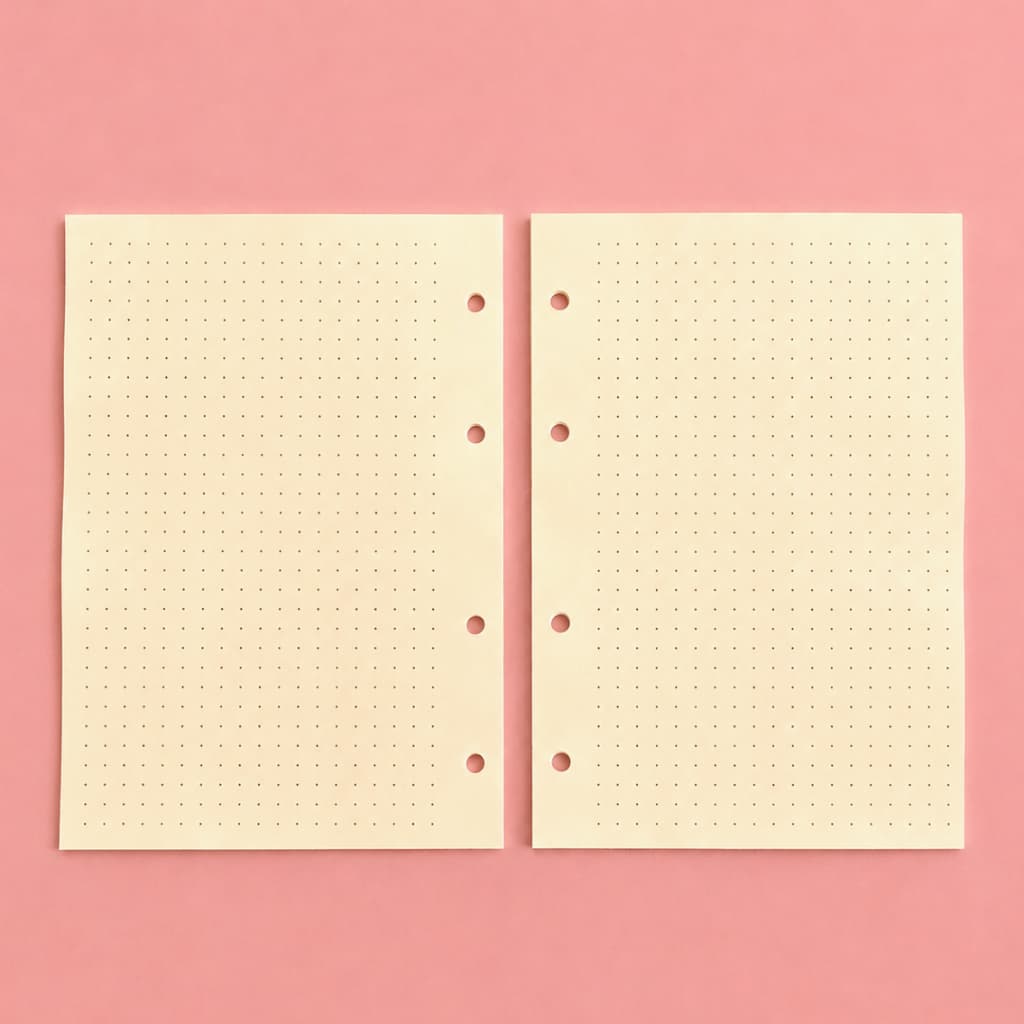 Refil Pólen A5 Fichário Caderno Argolado 4 furos 50/100 Folhas Pontilhada