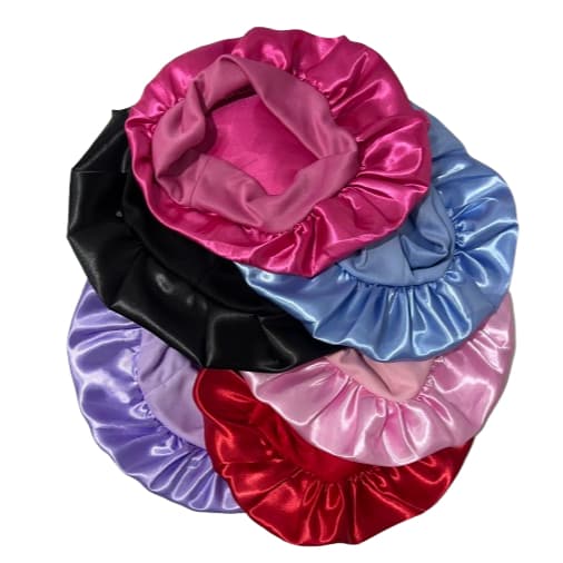 ATACADO Touca de Cetim com Faixa  Cores SORTIDAS  Ajustável, Protege os Cabelos, Anti Frizz e Confortável
