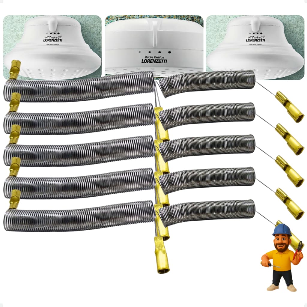Kit 5 Resistência Chuveiro Bella Ducha 4 Temperaturas / Ducha Fashion 6800w 220v Sem Suporte