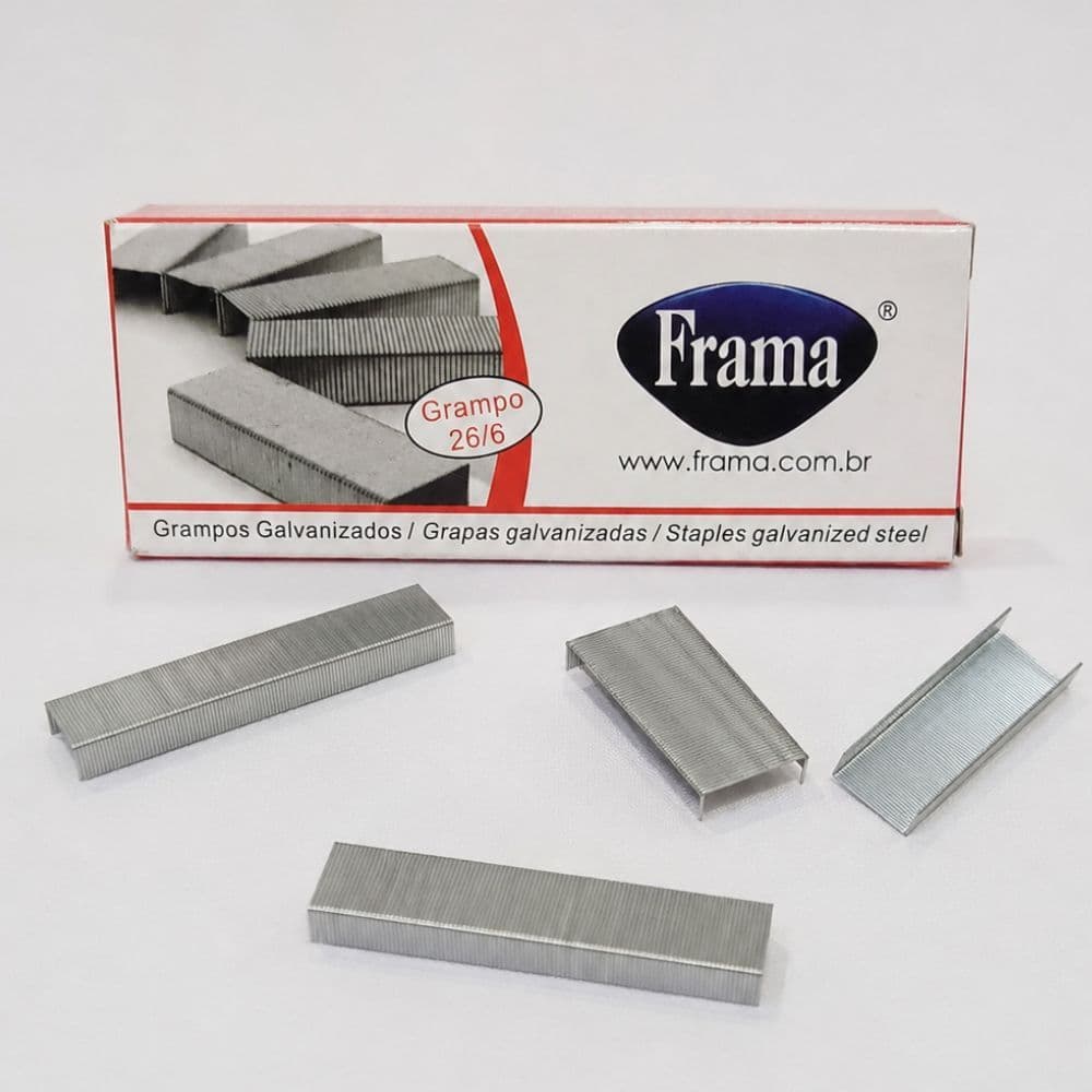 Grampo Para Grampeador 26/6 Galvanizado 5.000 Grampos- Frama