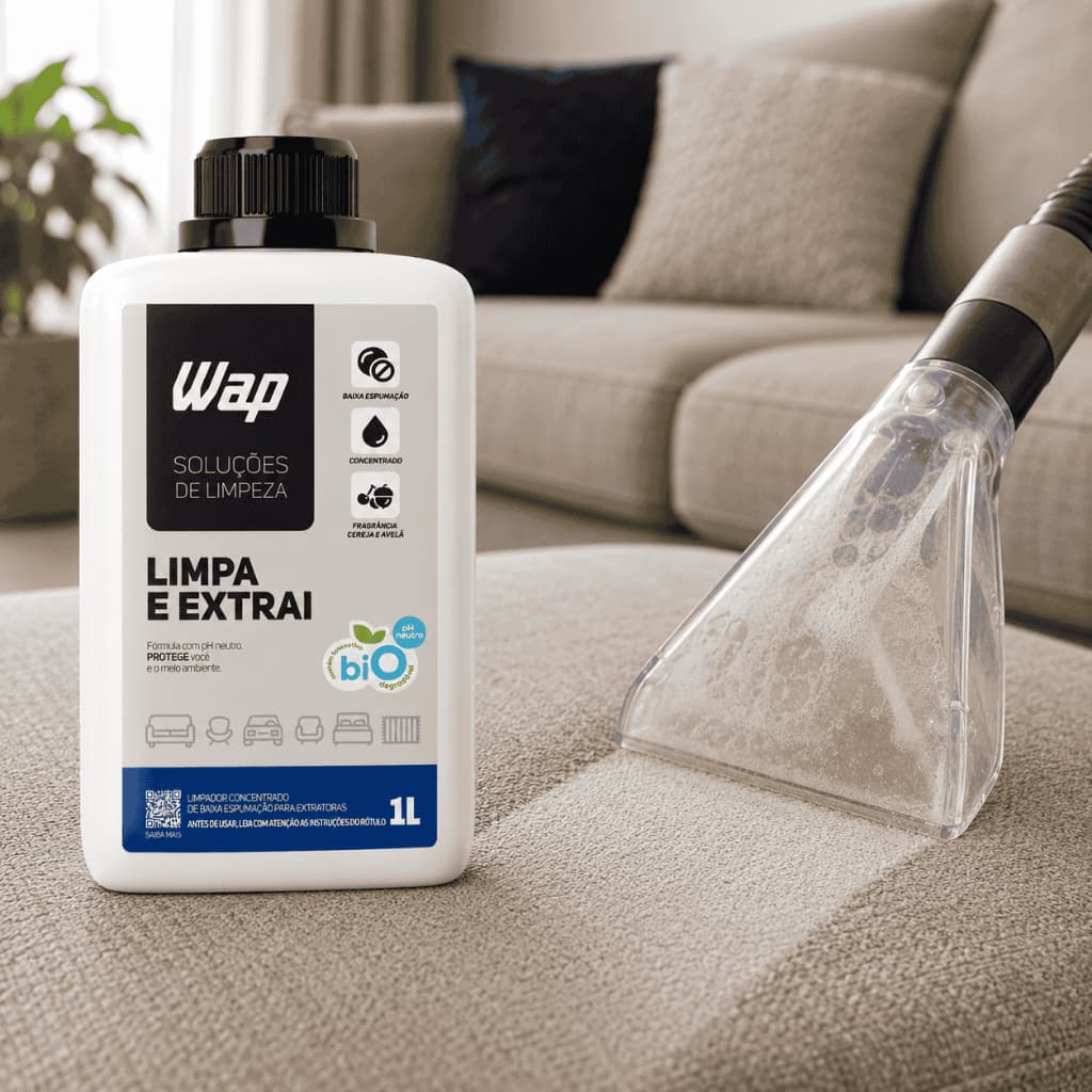 Detergente WAP Limpa e Extrai Concentrado 1L Para Extratoras Sofás Tapetes