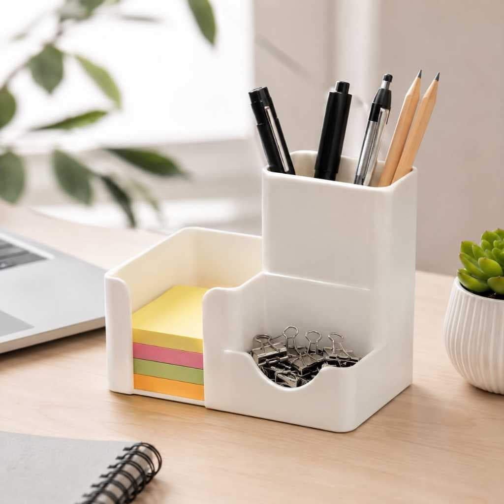 Organizador de Mesa Multifuncional Porta Canetas Post-it Clipes| Para Escritório ou Estudos | Pla Premium 3D