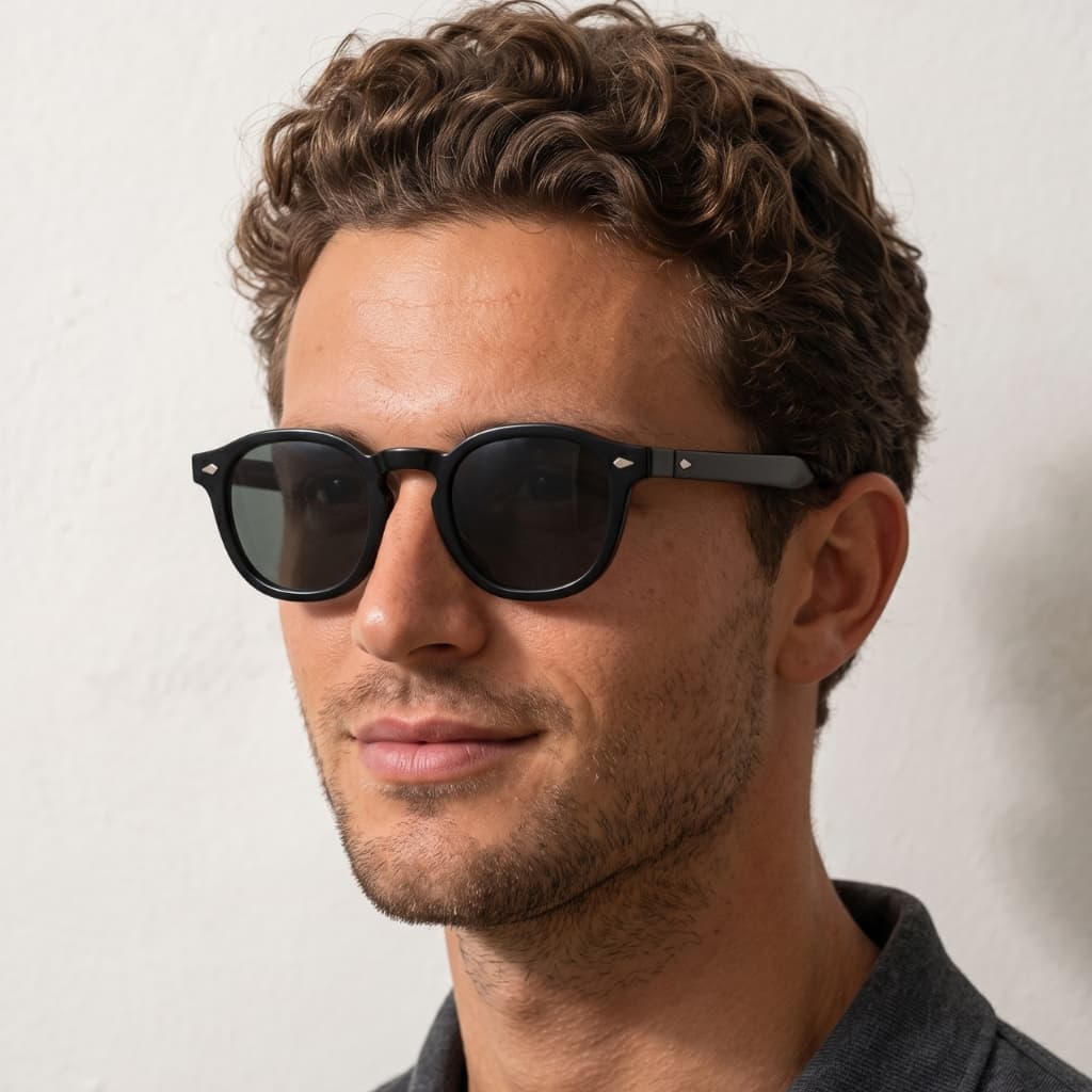 Óculos de Sol Redondo Escuro Premium Classico Old money tendencia em alta uv400 Masculino Feminino