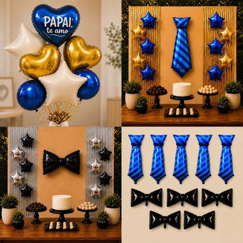 Kit Balões Dia dos Pais Balões Metalizados Cortina Metalizadas Festa Decoração Variados