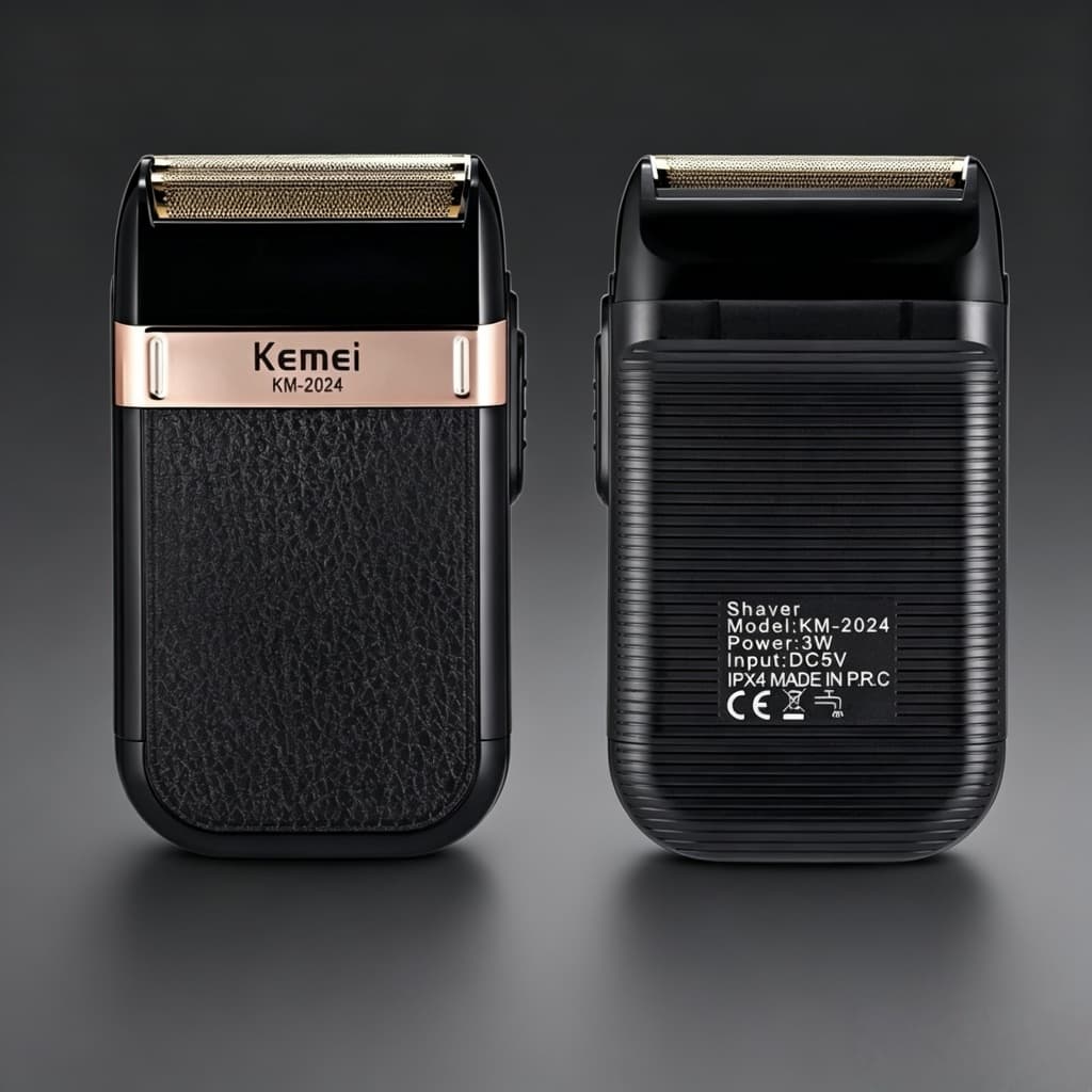 KIT 2 Kemei KM-2024 Maquininha Shaver Maquina de Finalização Bivolt Recarregável OBS: Não é para Cortar.