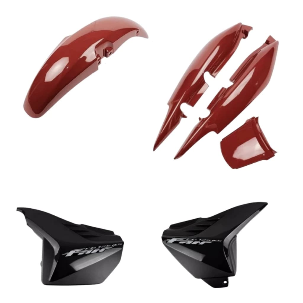 Kit Carenagem fan 125 Vermelha com adesivos 2009 2010 2011 2012 2013 es ks Com Brilho Envernizado
