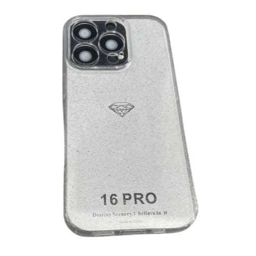 Capinha de Silicone com Glitter compatível com Iphone 16 Pro NOVO