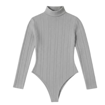 Body Feminino Manga Longa Canelado Gola Alta – Confortável