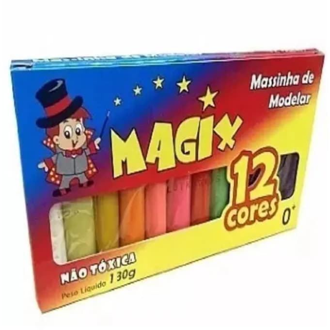 Massinha De Modelar 180g Com 12 Cores Magix