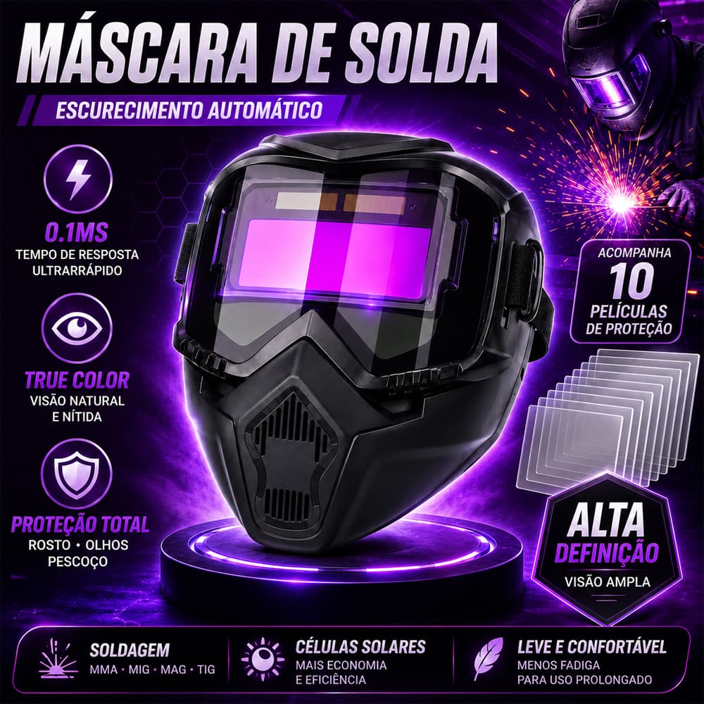 Um Conjunto De Máscara De Soldagem Automática Profissional Montada Na Cabeça , Filtro De Luz , Capacete Antirreflexo , E