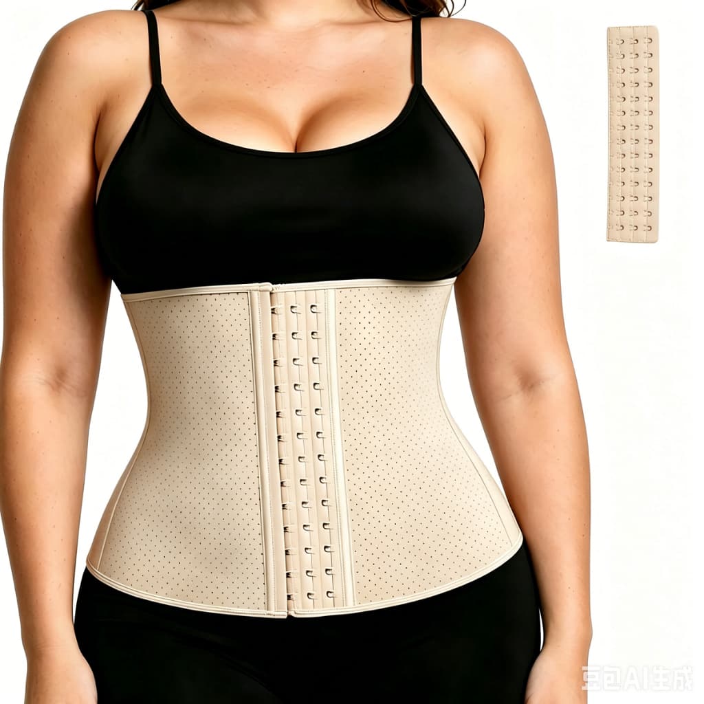 Cinta Corset de Látex Feminina Abaixo do Busto, Modela Silhueta Ampulheta com 3 Colchetes e Colchete Extensor Grátis