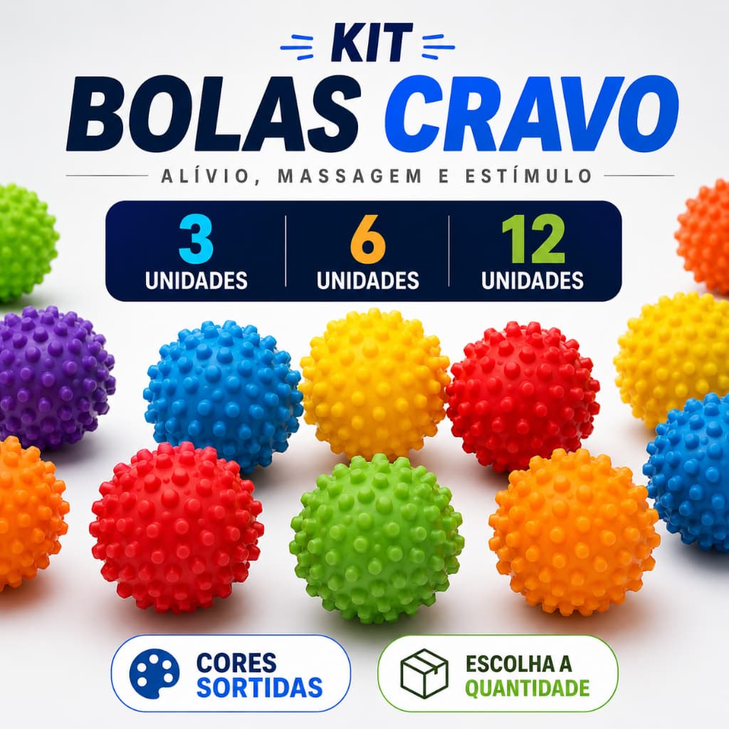 Kit Bola Cravinho Bolinhas Com Cravos Para Cachorro Pet Fisiotarapia
