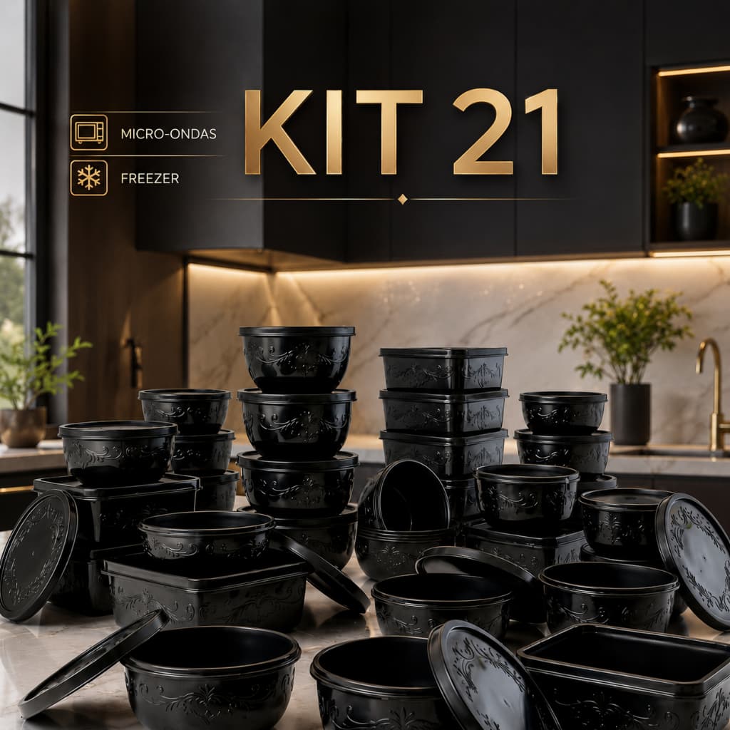 KIT 21 Potes Texturizados Premium para Cozinha Indispensáveis para Organização