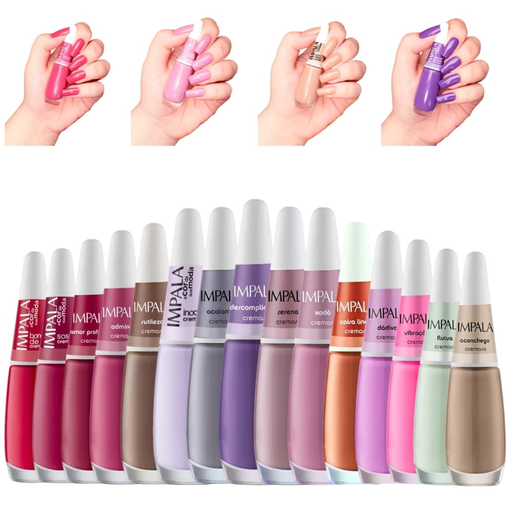 Kit 15 Esmaltes Impala Atacado Manicure Tons Diversos