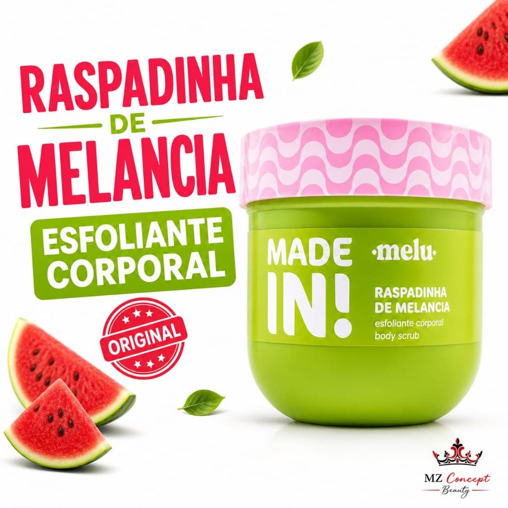 Esfoliante Corporal Melancia Melu Made In Ruby Rose Kit Hidratante Pele
