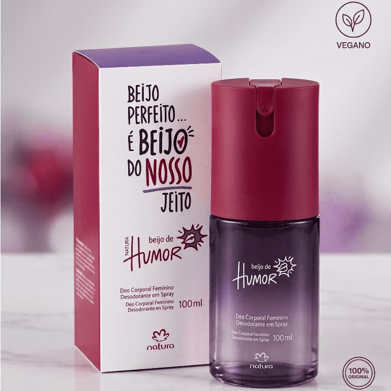 Deo Corporal Beijo de Humor Natura Desodorante em Spray 100ml Original