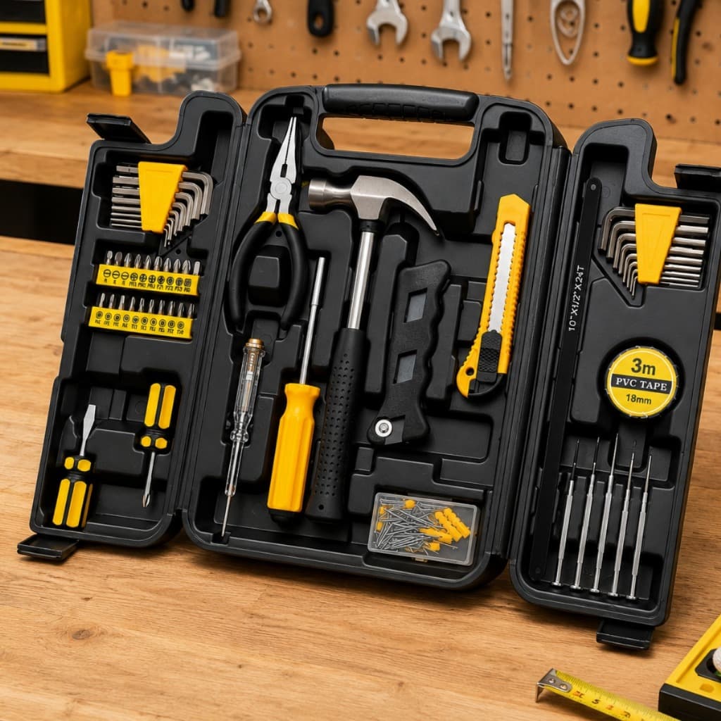 Kit Ferramentas 200 Peças Bomvink 3915 com Maleta Organizadora para Uso Doméstico e Profissional Manutenção