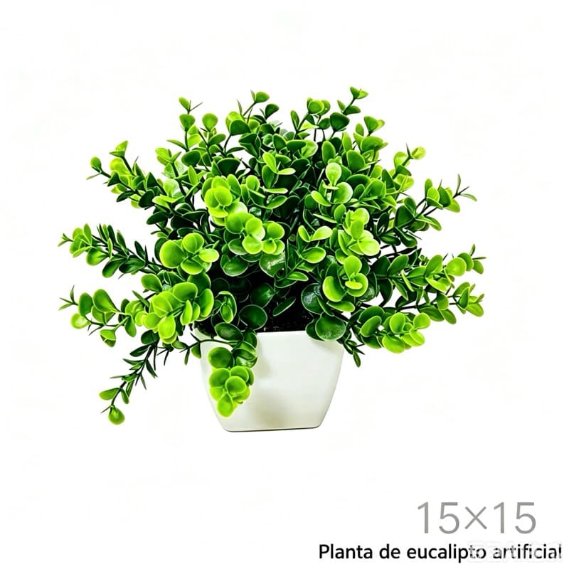 folha com vaso quadrado 15cm