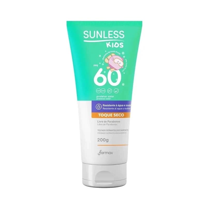 Protetor Solar Infantil Sunless Kids FPS 60 Toque Seco 200g