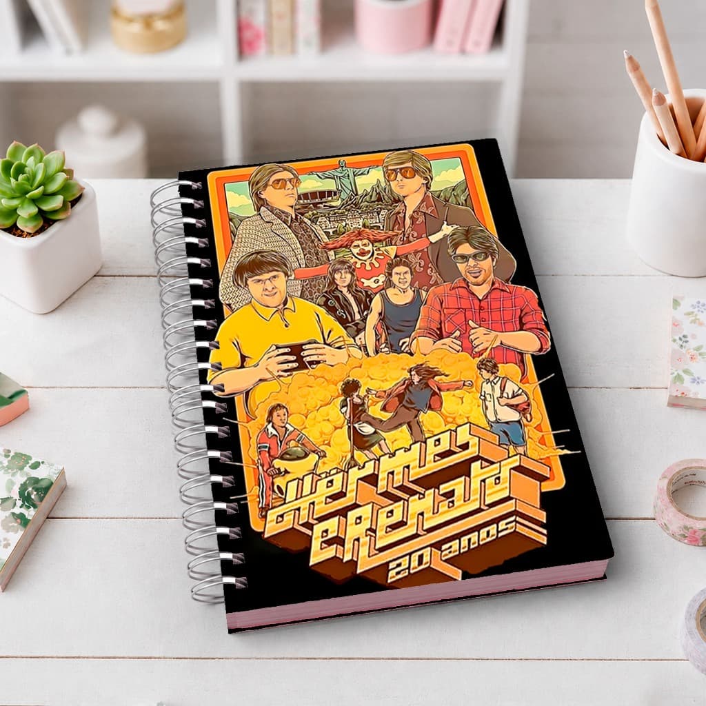Caderno A5 Grupo Hermes e Renato | Capa Dura Premium | Wire-O | 80 Folhas | Ideal para Estudos