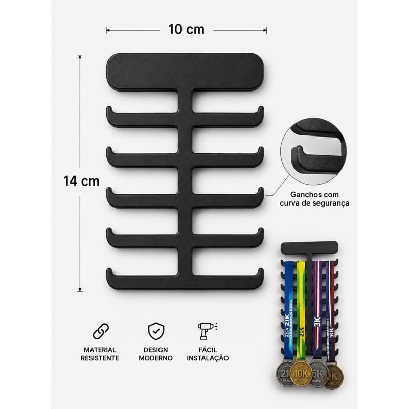 Porta medalhas Decorativo de Parede | Fita Adesiva - Minimalista, Decoração, Organização