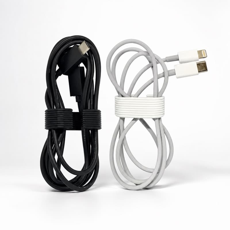 Organizador de Cabos Clip Enrolador Carregador USB HDMI Notebook Mochila Mesa Kit 5 Unidades