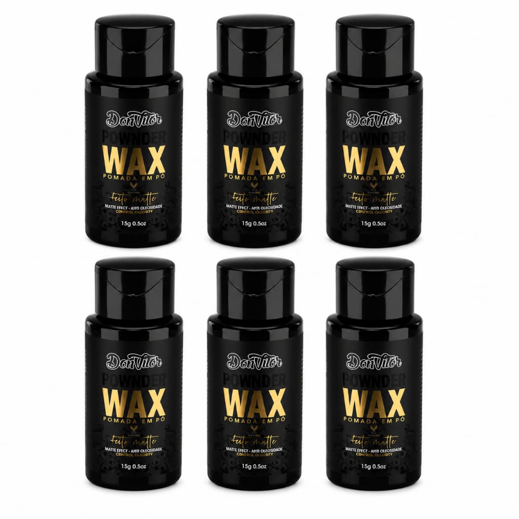 kit 6 Pomada Capilar em Pó Don Vitor Fixação Forte Volume Efeito Natural Fosco modeladora matte