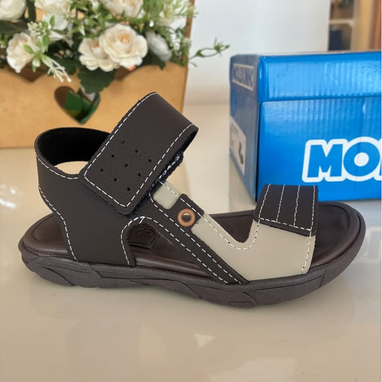 Sandália Infantil Masculina Papete com Velcro Confortável Leve Menino Casual do 27 ao 36