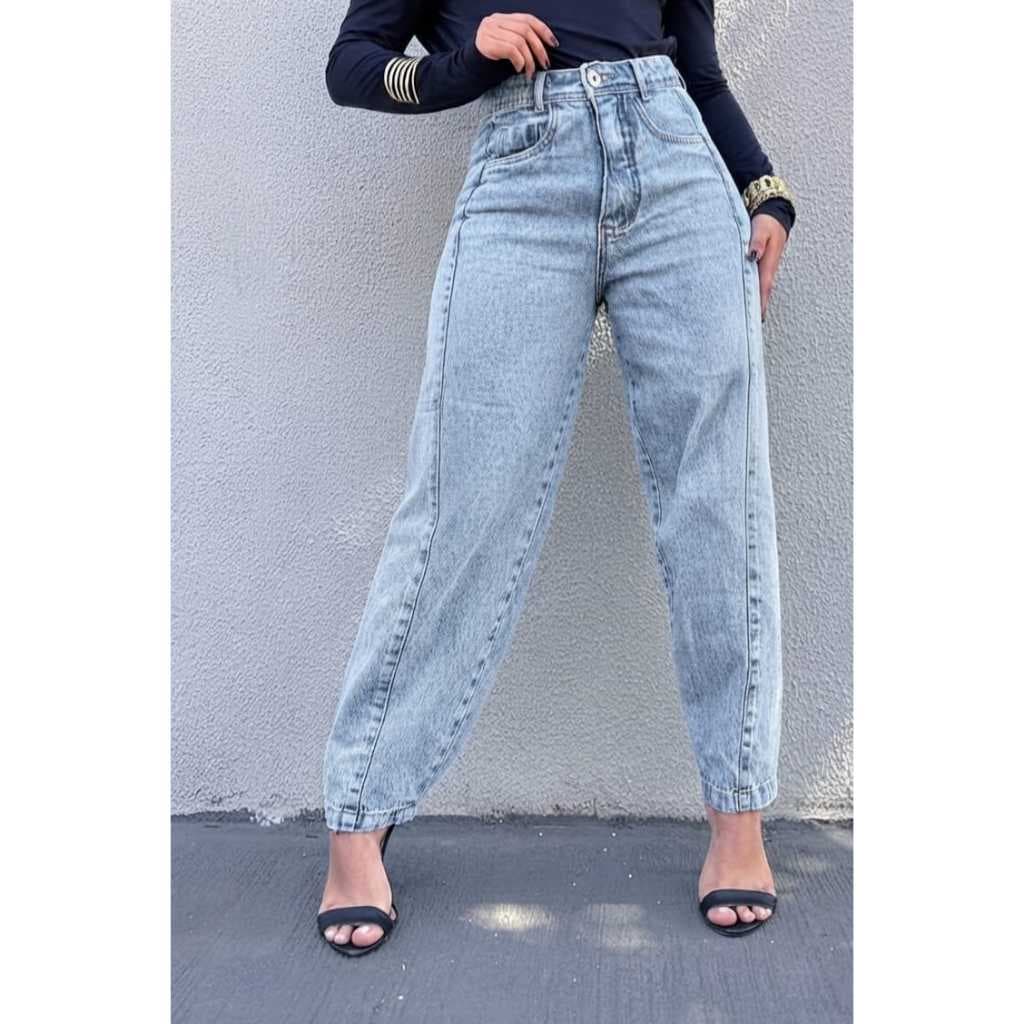 Calça Jeans Feminina Estilo Barrel