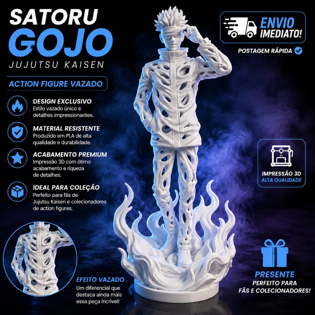 Action Figure Satoru Gojo Jujutsu Kaisen Colecionável Geek Anime - Colecionável