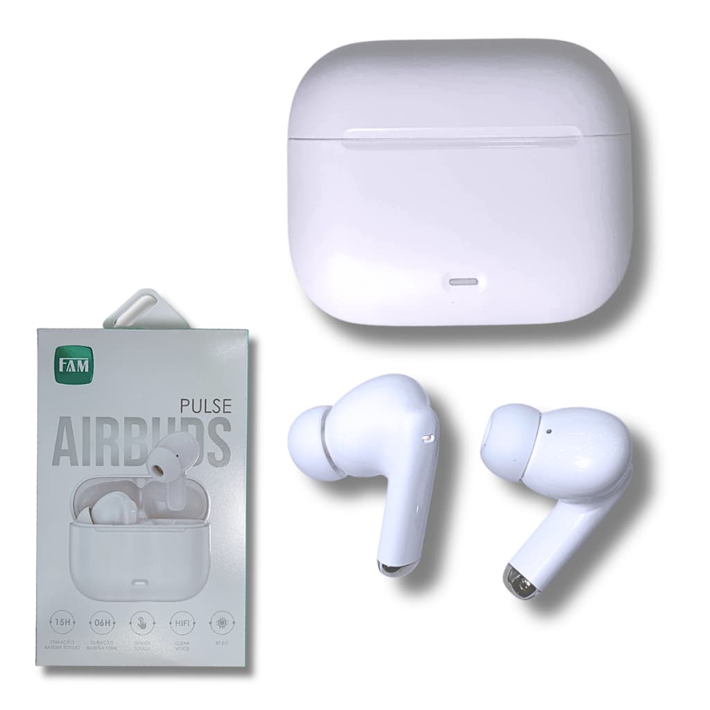 Fone Bluetooth FAM TM03 Airbuds Pulse Touch Branco