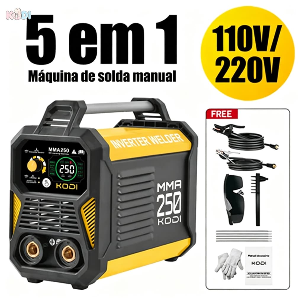【110V/220V】 5 Em 1 Máquina Solda Inversora Profissional Mini máquina de solda digital （MMA200-250）-D13