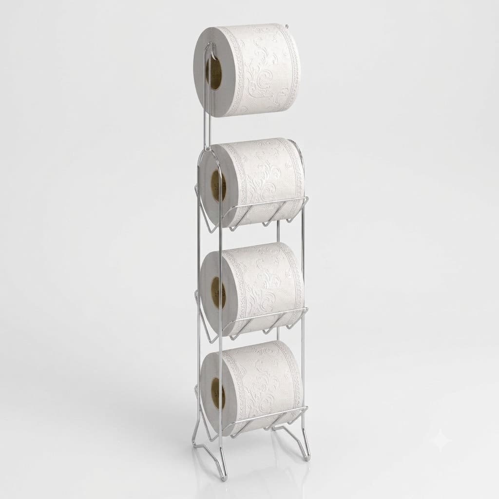 Suporte De Papel Higienico Com Dispenser 4 Rolos Cromado