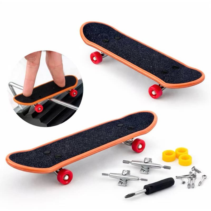 skate de dedo Fingerboard Skate  Profissional Completo Mini Skate com Rodas Extras, Ferramenta e Parafusos