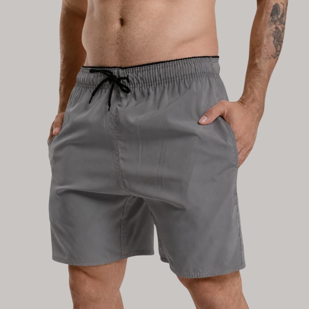 Short Masculino Leve Tactel Treino Academia Esportivo Corrida Fitness Bolsos Elástico Bermuda