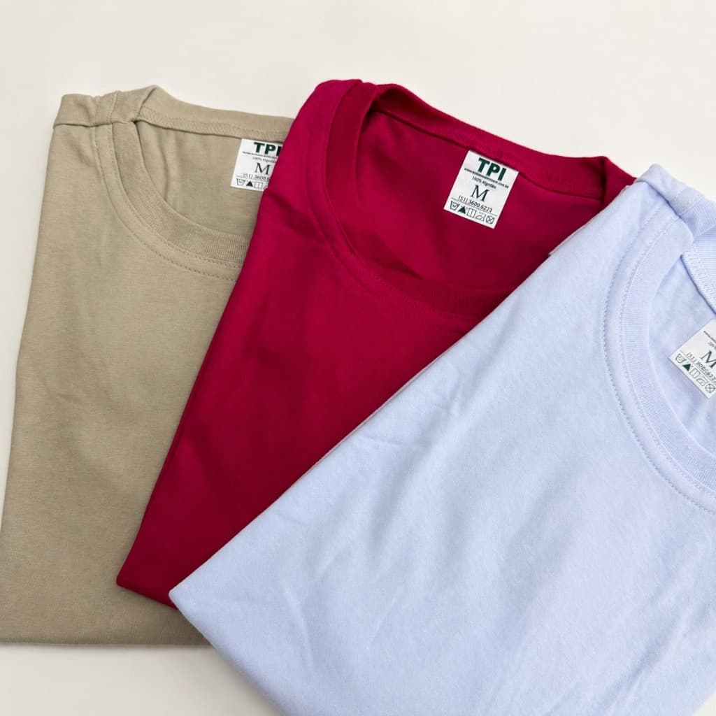 Kit 3 Camisetas Algodão Tons Claros