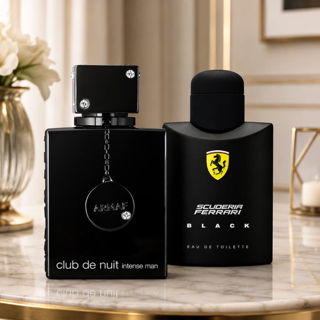 Kit de 01 Ate 02 Perfumes Masculino Ferradi Black + Night Cluibe Aroma de Luxo Amadeirado Premium