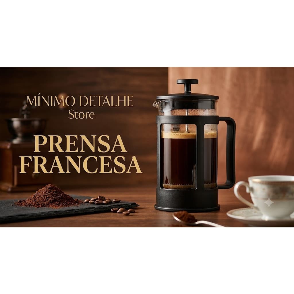 Cafeteira Prensa Francesa 350ml – Sabor Intenso e Praticidade - MO-AK-55