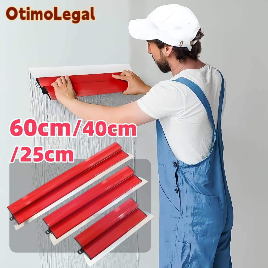 Desempenadeira 60/40/25cm Aço Inox Lâmina Flexível Lisa Para Massa Corrida Troca de Lâmina
