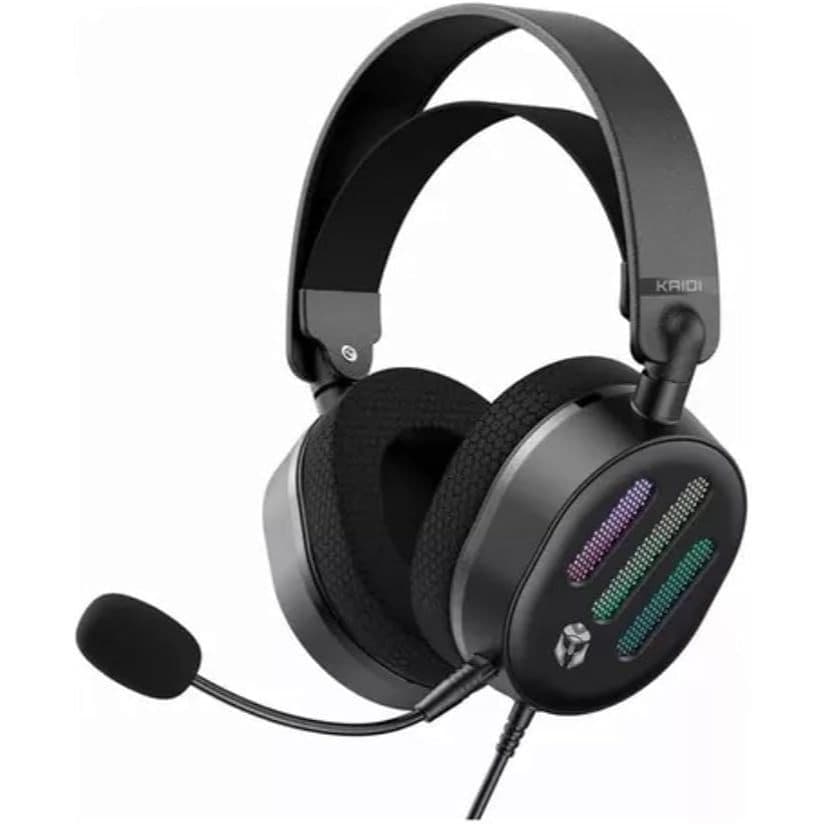 Headset Gamer USB 7.1 Kaidi KD-G32 Cinza-escuro Microfone LED