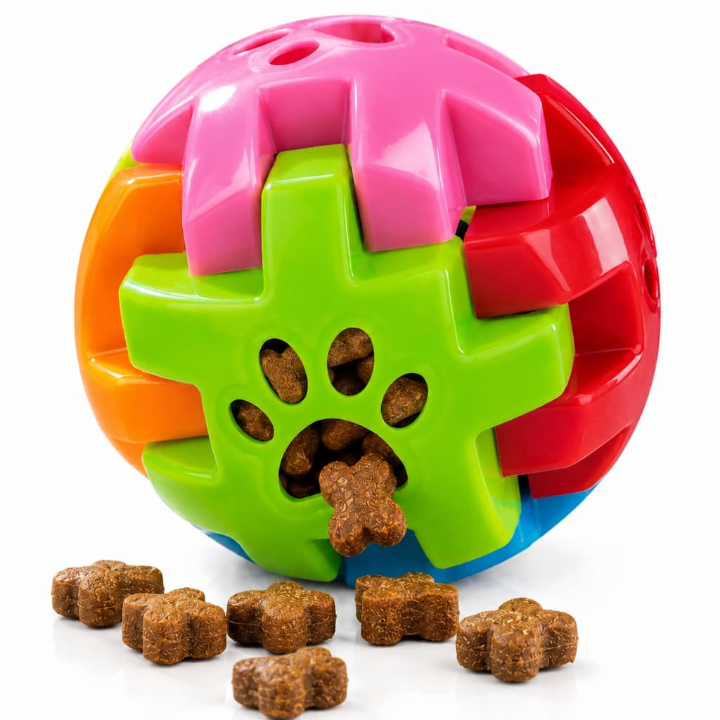 Bola Porta Petisco Cachorro Brinquedo Interativo com Ração Quebra-Cabeça Desmontável Top Secret