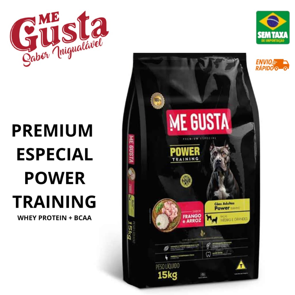 Ração Me Gusta Premium Especial Cães Adultos Power Training 15kg