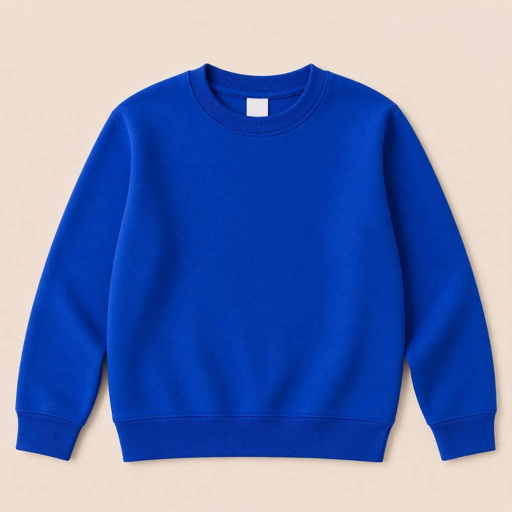 Blusa de Moletom Careca Masculino Menino Peluciada Quentinha Confortável Varias Cores Azul com Punho Agasalho