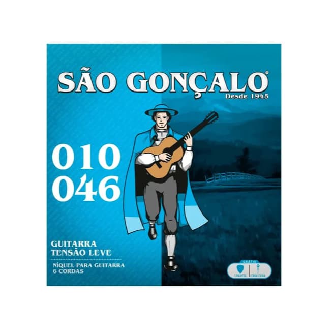 Encordoamento São Gonçalo 11027 Níquel 010 Leve Para Guitarra