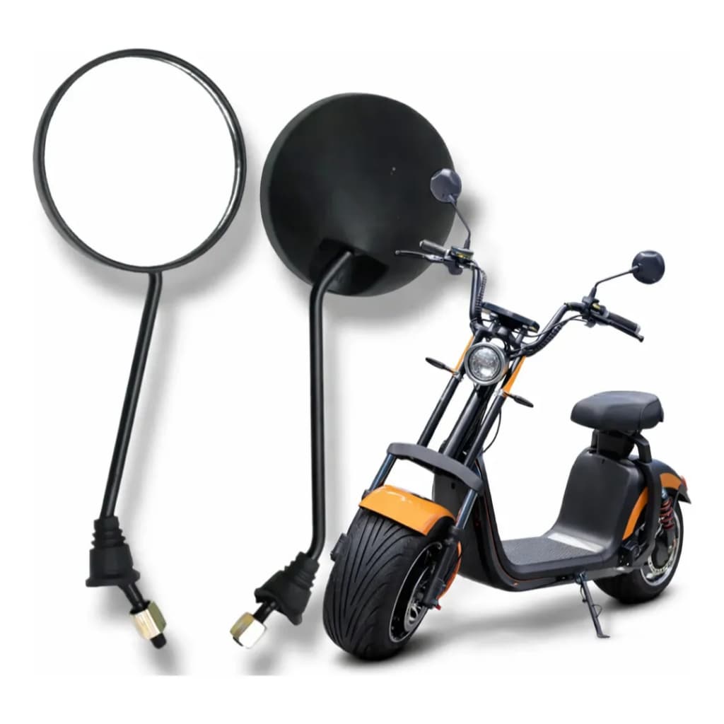 Par Retrovisor Moto Elétrica Scooter Redondo Rosca M8 Dir