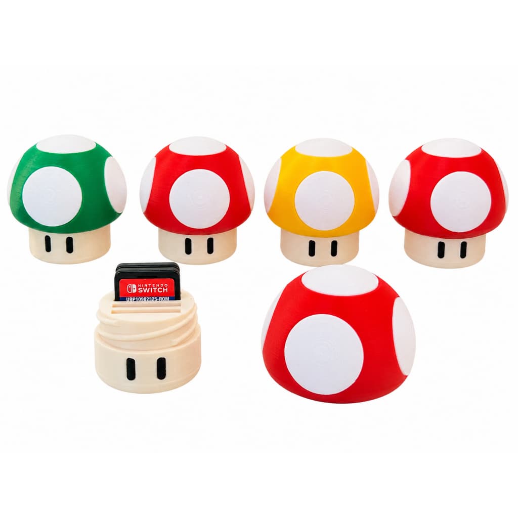 Case Cogumelo Mario Porta Cartuchos Nintendo Switch - Para 4 Jogos Estojo Gamer