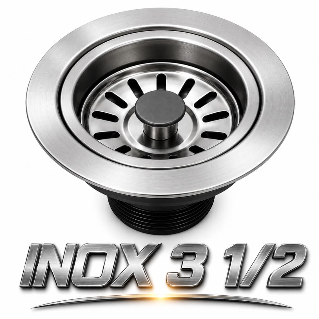 Válvula Inox 3 1/2 Pia Cozinha Americana Ralo Aço Inox para Cuba Escoamento