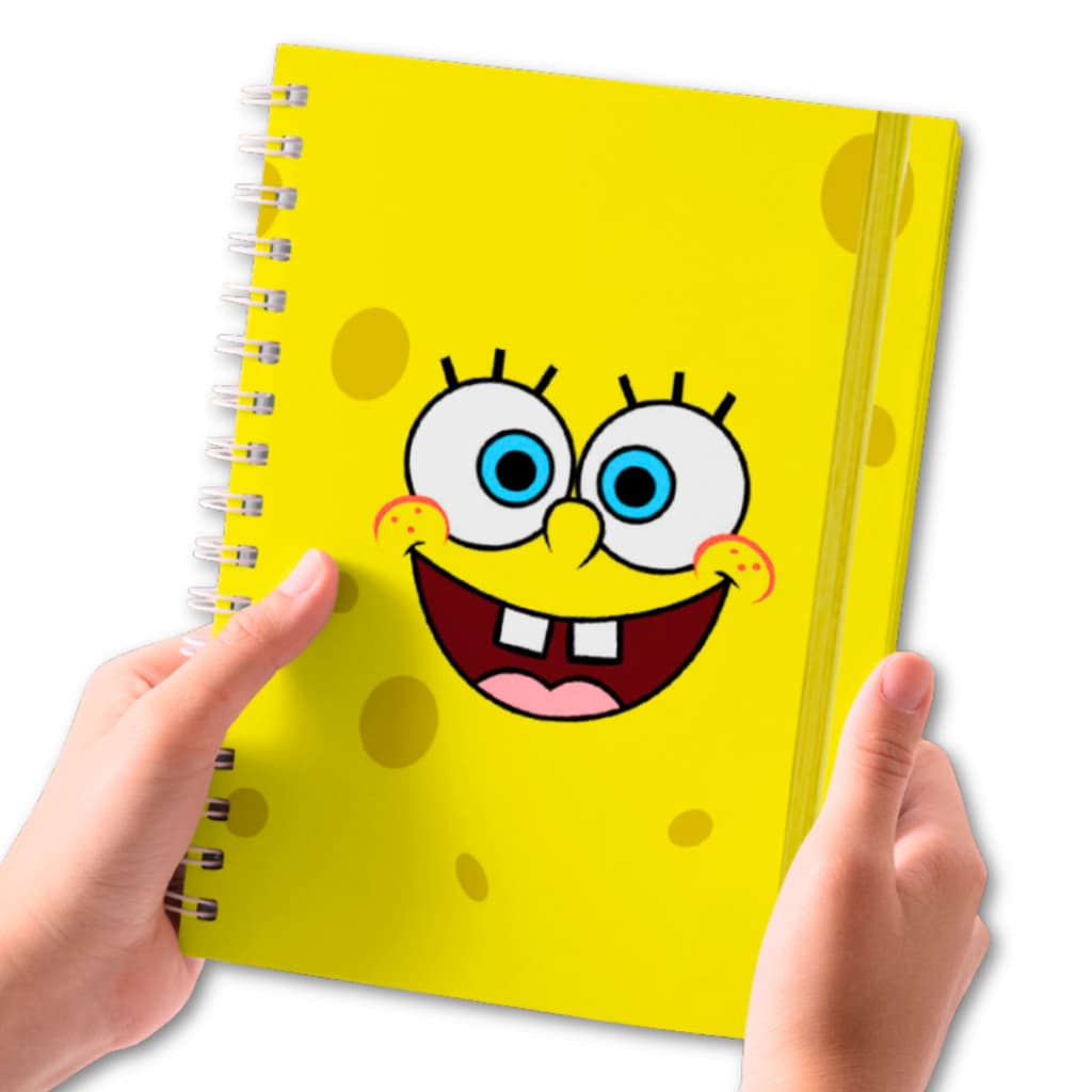Caderno Bob Esponja Caderno Escolar Anotações organização Caderno Pautado