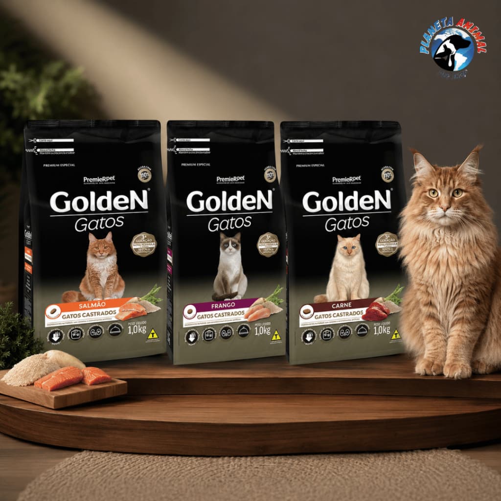 Ração Golden Gatos Adultos Castrados PremieR Pet 1kg Alimento Premium para Gatos Castrados