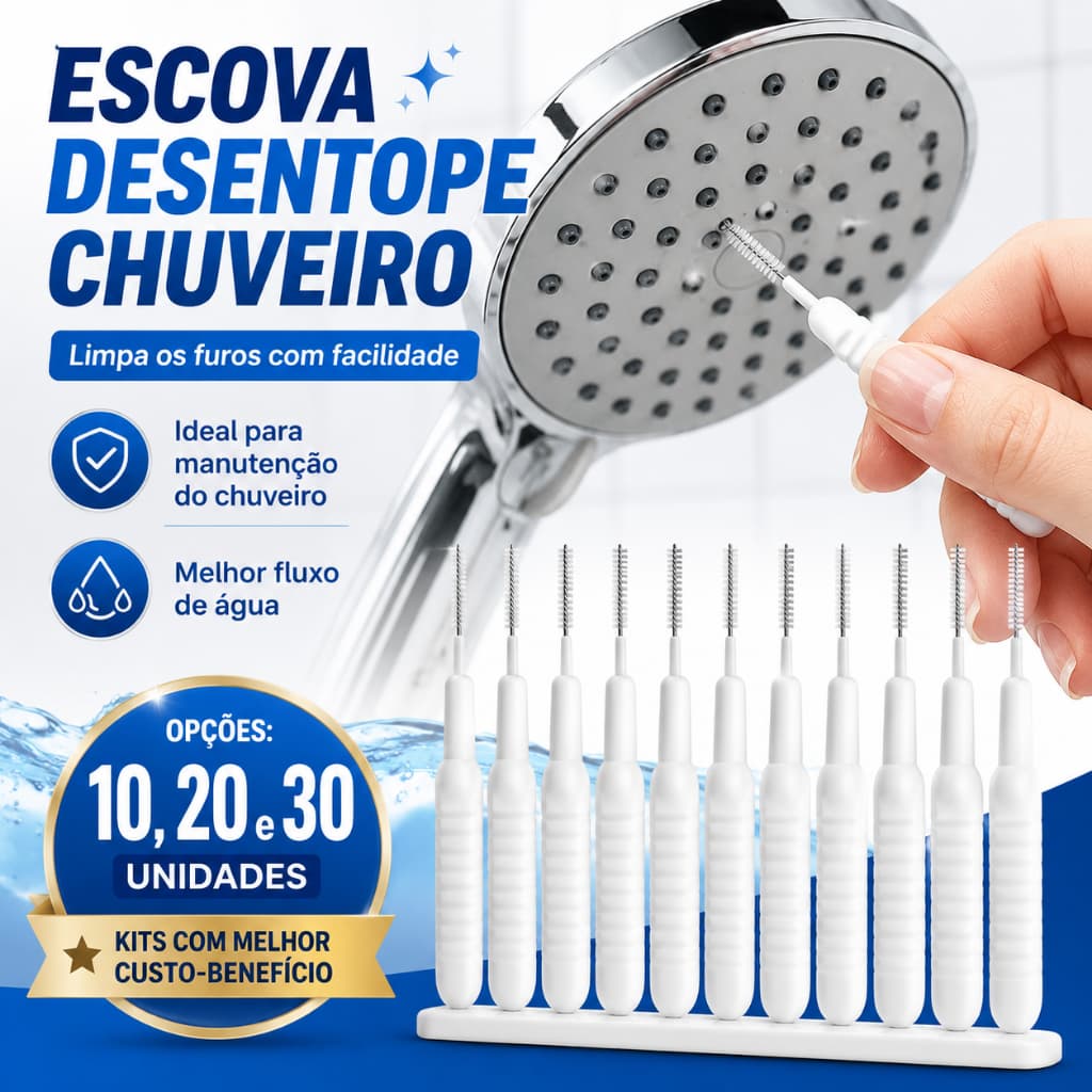 Escova Desentope Chuveiro Limpador Celular Multifuncional Limpeza Bicos Frestas Eletrônicos